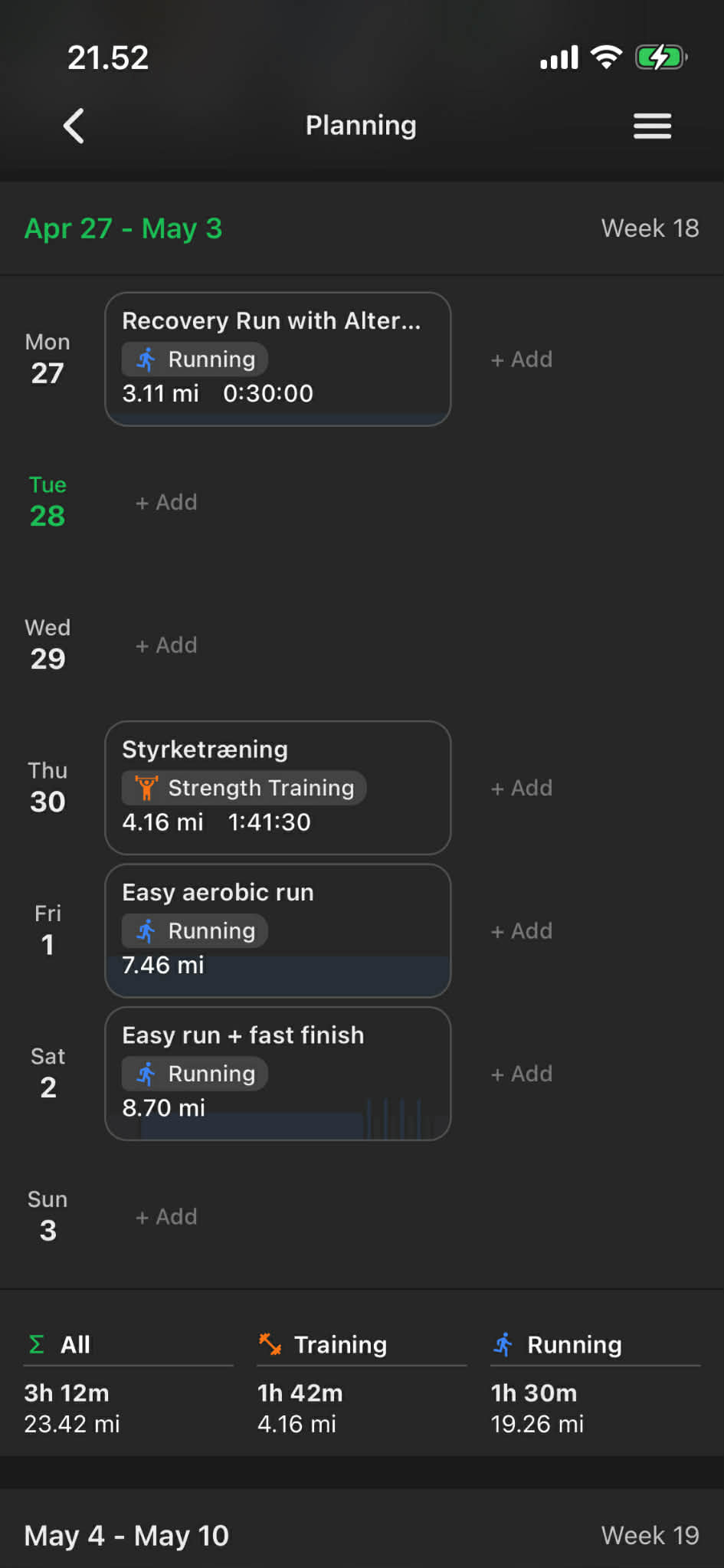 Calendar view